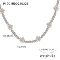 Beaded Daisy Flower Necklaces Color Stone Bead Chokers view 7