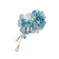 Fabric Flower Duckbill Hair Clips With Pearl Bell Tassels view 5