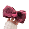 Fuzzy Acrylic Bow Claw Clips Green Pink Blue Styles view 5