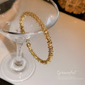 Gold Tone Textured Open Cuff With Angled Clear Stones view 4