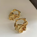 Irregular Open Outline Stud Earrings in Two Tones Fashion Jewelry Accessories view 3