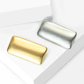 Smooth Rounded Rectangle Brooch in Gold or Silver Tone view 3