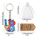 School Supplies Cartoon Wood Print Keychain Metal Ring view 2