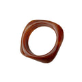 Irregular Resin Wide Bangle Bracelet Cream Amber Coffee view 5