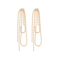 Gold and Silver Tone Chain Fringe Stud Earrings in Six Styles view 5