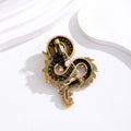 Black Gold Tone Flower Five Designs Metal Brooch Pin view 3