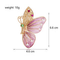 Butterfly Crystal Enamel Three Designs Metal Brooch Pin view 2