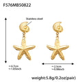 Nautilus Shell and Starfish Drop Earrings in Four Marine Styles view 6