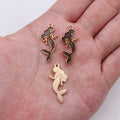 Enamel Mermaid Charms in Four Colors with Gold Tone Edges view 8