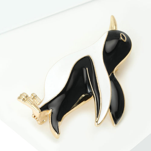 Penguin Brooch displayed in a styled product view