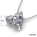 Silver Tone Bow Cluster Pendant Necklace Polished Jewelry view 2