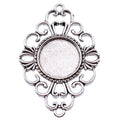 Scrollwork Round Cabochon Settings for Jewelry Making view 1