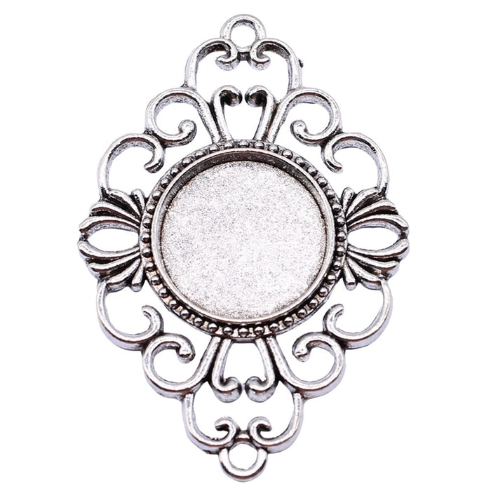 Scrollwork Round Cabochon Settings for Jewelry Making