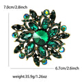 Layered Round Crystal Flower Brooch in Ten Colorways view 12