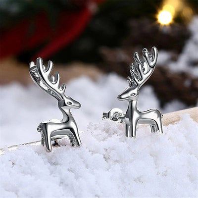Standing reindeer stud earrings product view