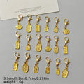 Gold Tone Chinese Good-Fortune Tag Lobster-Clasp Charms in Six Designs view 4