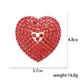Pave Crystal Heart Brooch in Red or Blue With Domed Gold Tone Setting view 5