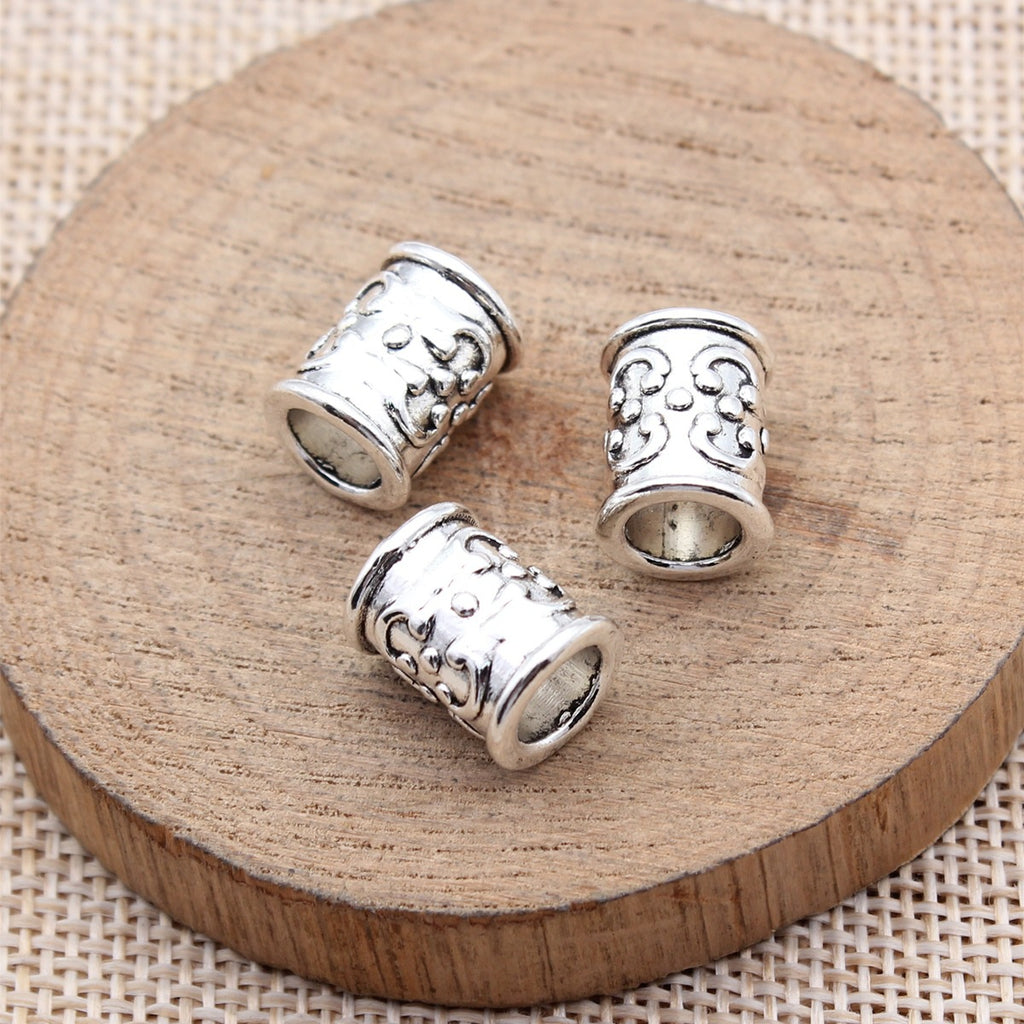 13x10x10mm 2.3g Multicolor Zinc Alloy Pitted Tube Large Hole Spacer Beads for Handmade Jewelry Making