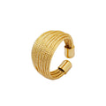 Multi Strand Mesh Open Cuff Ring Gold or Steel Tone view 5