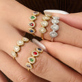 Crystal Open Ring Collection in Gold and Silver Tone Styles view 3