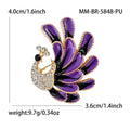 Enamel Peacock Crystal Body Brooch Blue Purple Green view 7