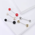 Double Ball Stick Pin Set Five Colors Mixed Finishes view 3