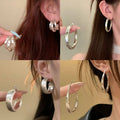 Silver C Hoop Earrings in Four Spotted Designs for Everyday Styling view 2
