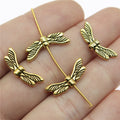 Butterfly Wing Small Hole Metal Bead in Three Vintage Finishes view 6
