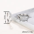 Twist Huggie Hoop Earrings Clear Stones White Rose Gold view 4