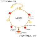 Gold Red Enamel Christmas Tree Zircon Necklace Bracelet Earrings view 9