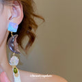 Asymmetric Pastel Sun and Moon Geometric Drop Earrings view 4