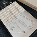 Silver Pearl Drop Earrings Double Strand Y Necklace Styles view 4