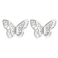 Silver-Tone Openwork Mini Butterfly Stud Earrings Filigree view 5