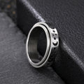 Steel Star Moon Spinner Ring Black Motifs Sizes 6-13 view 3