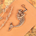 Large Mermaid Metal Charm in Five Vintage Finishes view 4