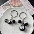 Black Number Eight Billiard Ball Keychains in Two Sizes view 5