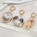 Padded Embroidered Animal Keychains with Snap Hooks in Three Designs view 2