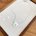 Blue Cord Clear Ocean Resin Pendant Necklaces Statement Jewelry view 7