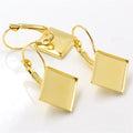 Square Leverback Earring Bezel Trays in Eight Finishes view 2