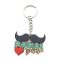 Wood Mustache Papai Te Amo Keychain Red Heart Charm view 5