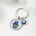 Evil Eye Glass Cabochon Keychain Hamsa Eye 8 Styles view 2