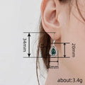 Silver Green Teardrop Floral Branch Leverback Drop Earrings view 4
