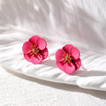 Metal Flower Stud Earrings in Seven Bright Color Options view 8