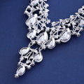 Black Silver Tone Horse Crystal Eleven Designs Metal Necklace and Earring Set view 3