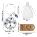 Antique Silver Tree Of Life Evil Eye Keychain Blue Beads view 2