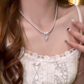 Pink Pearl Strand Necklace With Small Crystal Drops view 3