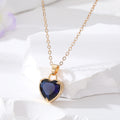 Gold Tone Faceted Heart Crystal Pendant Necklaces in Ten Colors view 12