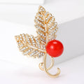 Pearl Leaf Brooch With Faceted Crystals And Polished Metal Details view 2