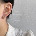 Gold Asymmetric Planet Crescent Moon Crystal Stud Pair view 4