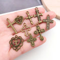 Gold-Tone Cross Metal Charms with 26 Listed Options view 3